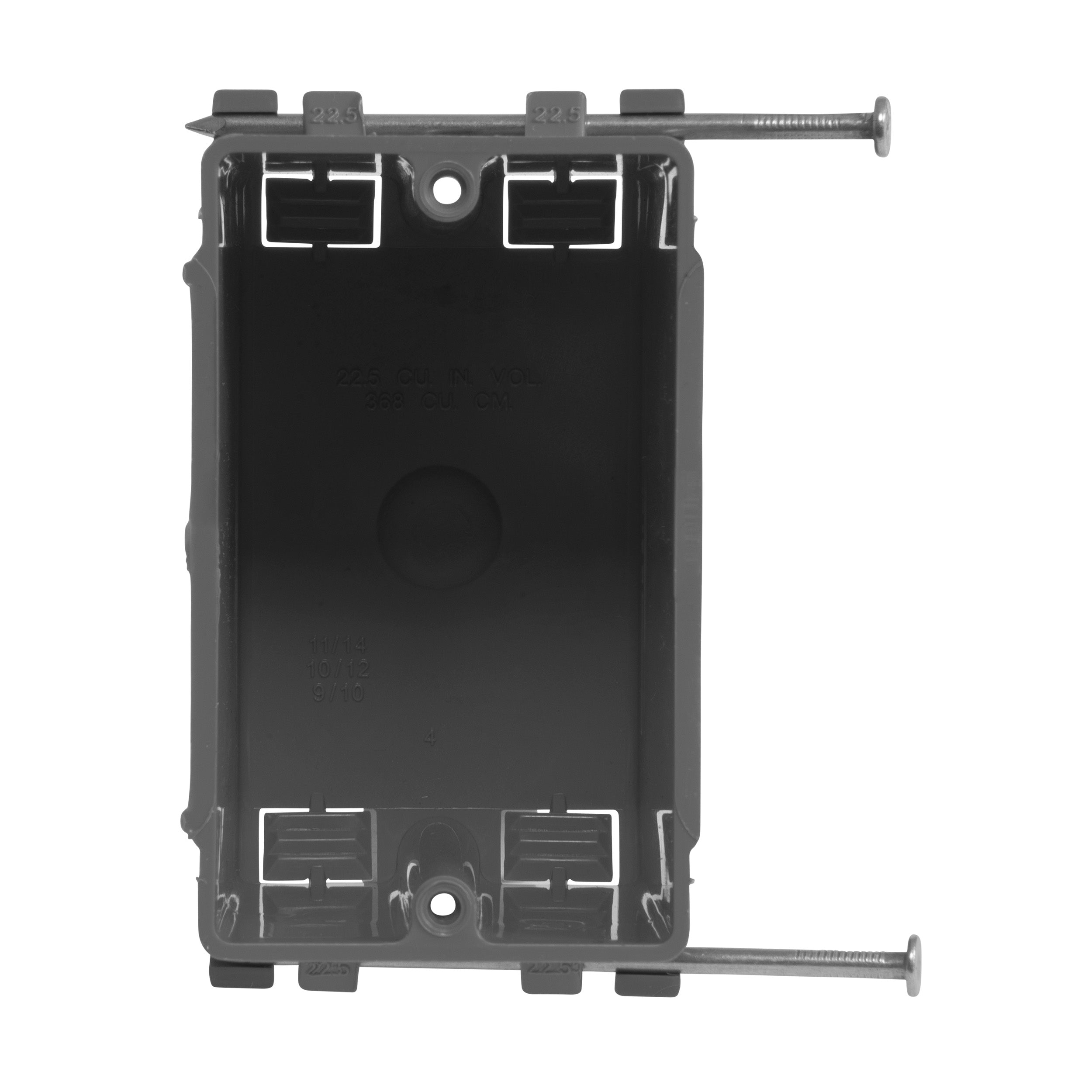 1-Gang 22 Cubic Inch New Work Standard Switch/Outlet Wall Electrical Box,  UL Listed to 514C (Box of 100)