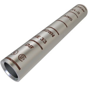 ILSCO CTL-2-EC Surecrimp Copper Compression Sleeve, Conductor Size 2, Long Barrel, Tin Plated, UL, CSA, 2/bag