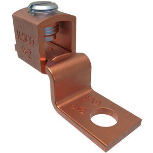 ILSCO SLU-70-EC Copper Mechanical Lug Offset, Conductor Range 2-8, 1 Port, 1 Hole, 1/4in Bolt Size, UL, CSA, 12/bag