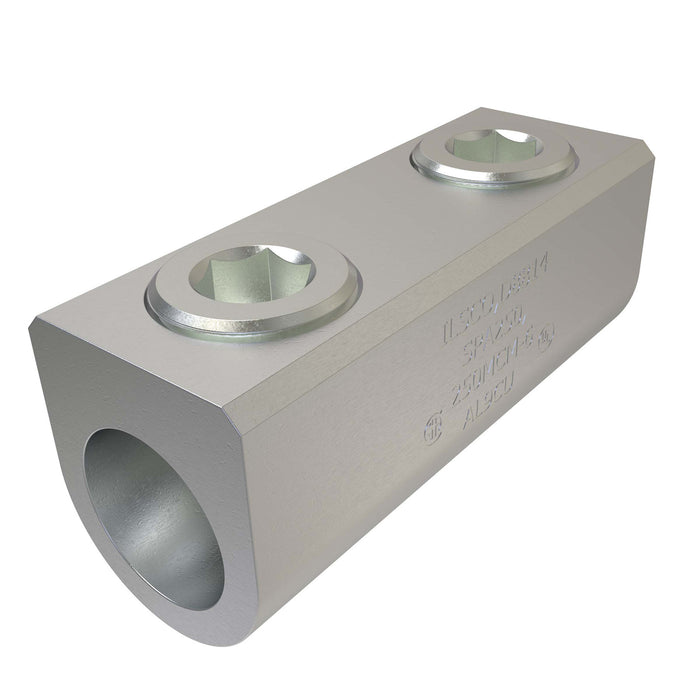 ILSCO SPA-250-EC Aluminum Splicer/Reducer, Dual Rated, Conductor Range 2-14, Tin Plated, UL, CSA, 1/bag