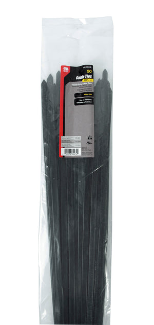 Gardner Bender 46-436UVB Cable tie, Heavy-duty, 36", 175lb, Black; 50/bag
