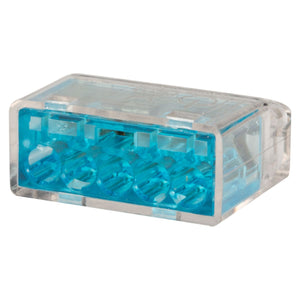 King Innovation 67235 Contractor's Choice 5-Port Push-in Wire Connector, Blue; 50/Box