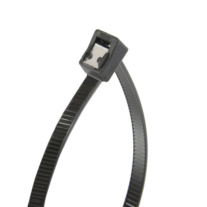 Calterm 74511 8" Self Cutting Cable Tie black 50lb 50/Bag
