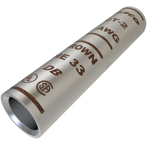 ILSCO CT-2-EC Surecrimp Copper Compression Sleeve, Conductor Size 2, Tin Plated, UL, CSA, 3/bag