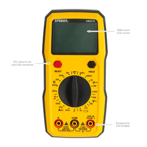 Sperry Instruments DM6410 Digital Multimeter, 8 Function, Manual Ranging