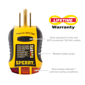 Sperry Instruments GFI6302N GFCI Outlet Tester