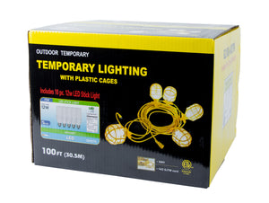 Bergen Industries GL100142STK Temp Light String, 14/2, 100ft, 15A Male & Female LED Included