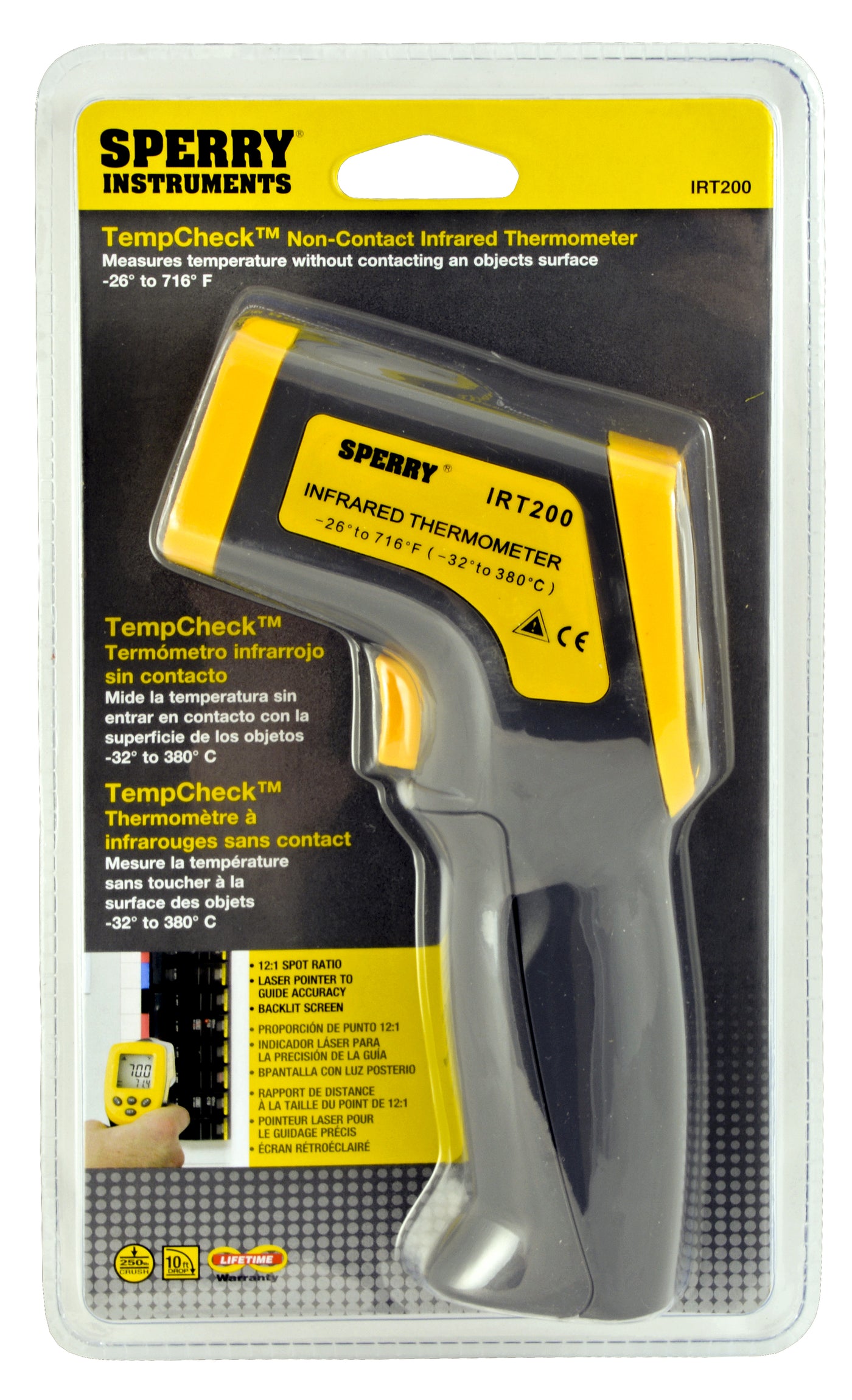 Sperry Instruments IRT200 Temp Check Gun Style Infrared Thermometer, 1 –  Gardner Bender