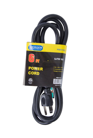 Bergen Industries PS613163 Power Supply SJTW Black 6ft 16/3 13A Straight Plug