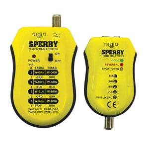 Sperry Instruments TT64202 Cable Test Plus Network Cable Tester for Coax and Cat3 through Cat6 Ethernet